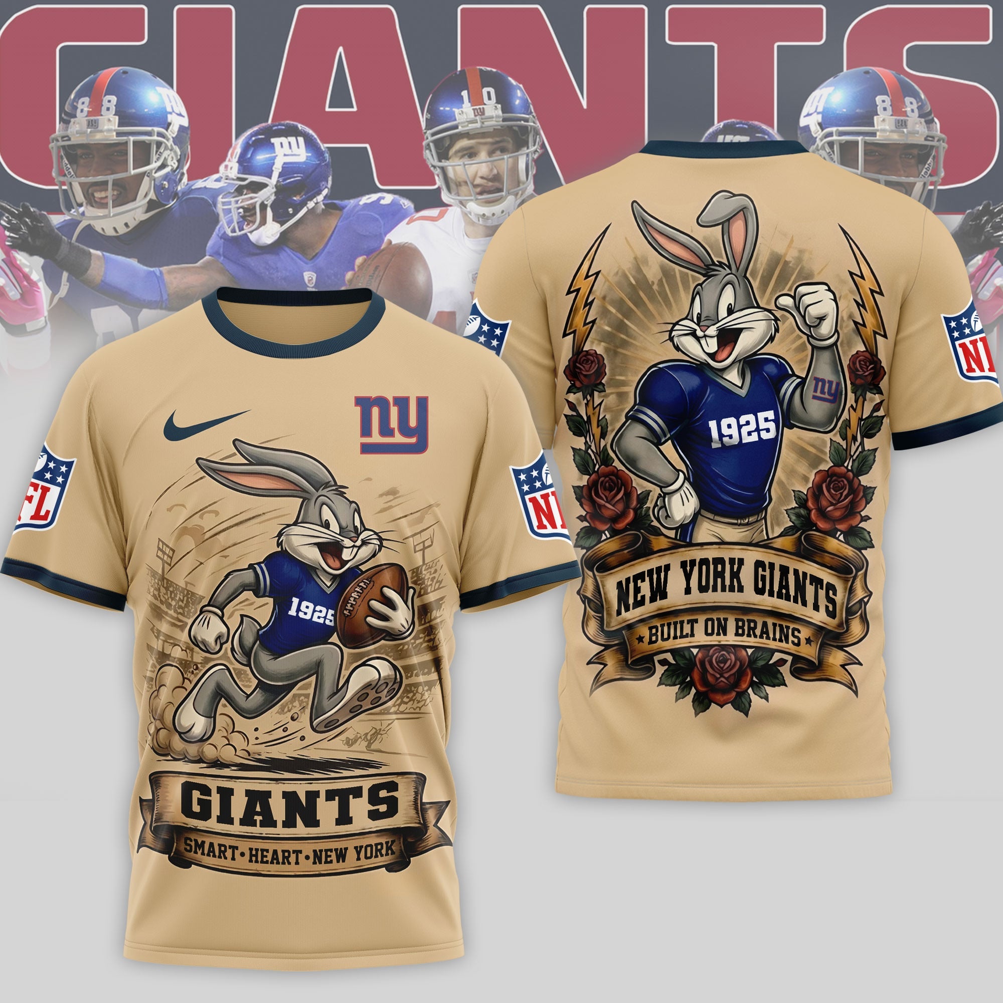 Ny.giants | Premium  Old School Game Day 3d Shirt Nf1