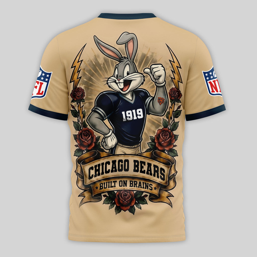 C.bears | Premium  Old School Game Day 3d Shirt Nf1