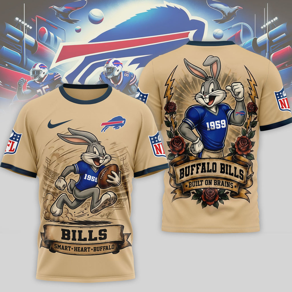 B.bills | Premium  Old School Game Day 3d Shirt Nf1