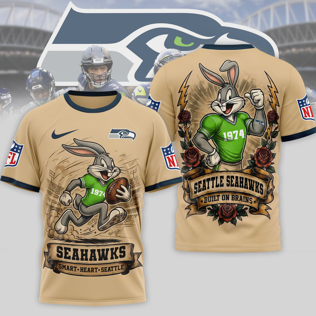 S.seahawks | Premium  Old School Game Day 3d Shirt Nf1