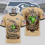 S.seahawks | Premium  Old School Game Day 3d Shirt Nf1