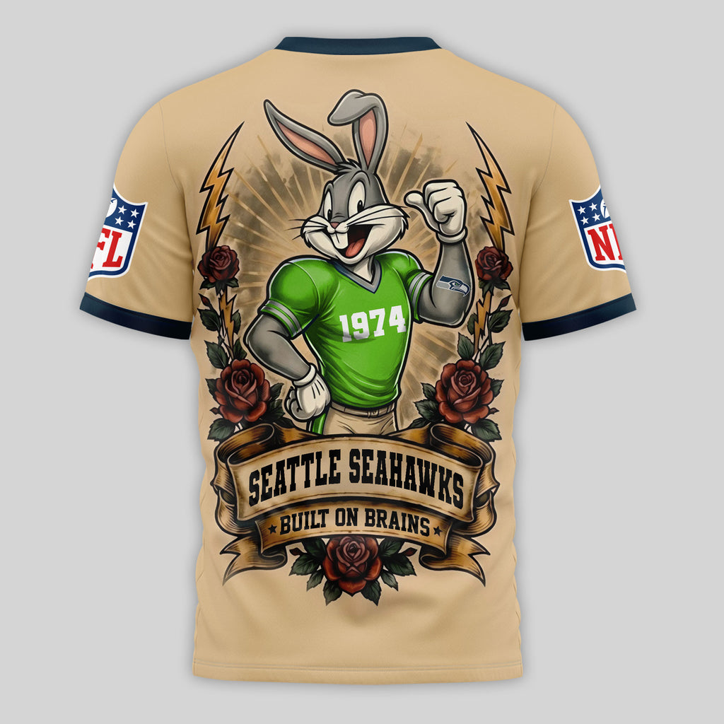 S.seahawks | Premium  Old School Game Day 3d Shirt Nf1