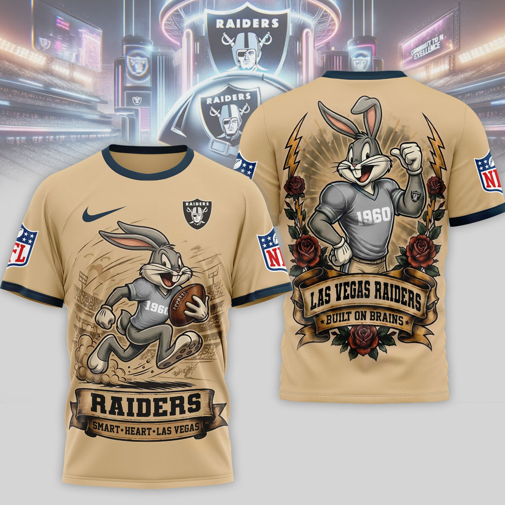 Lv.raiders | Premium  Old School Game Day 3d Shirt Nf1