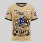 La.rams | Premium  Old School Game Day 3d Shirt Nf1