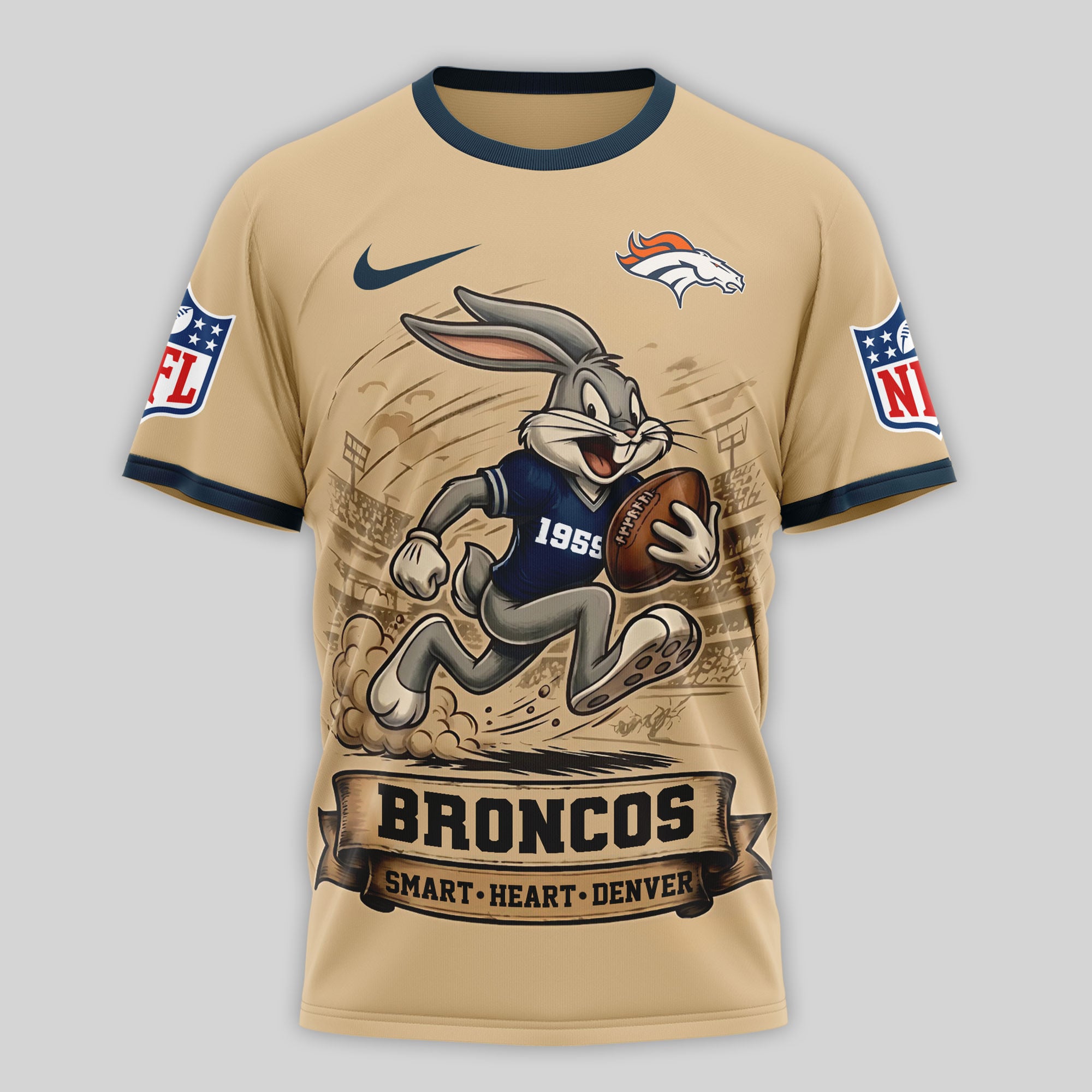 D.broncos | Premium  Old School Game Day 3d Shirt Nf1