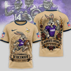 M.vikings | Premium  Old School Game Day 3d Shirt Nf1