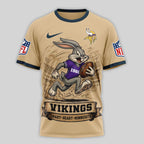 M.vikings | Premium  Old School Game Day 3d Shirt Nf1
