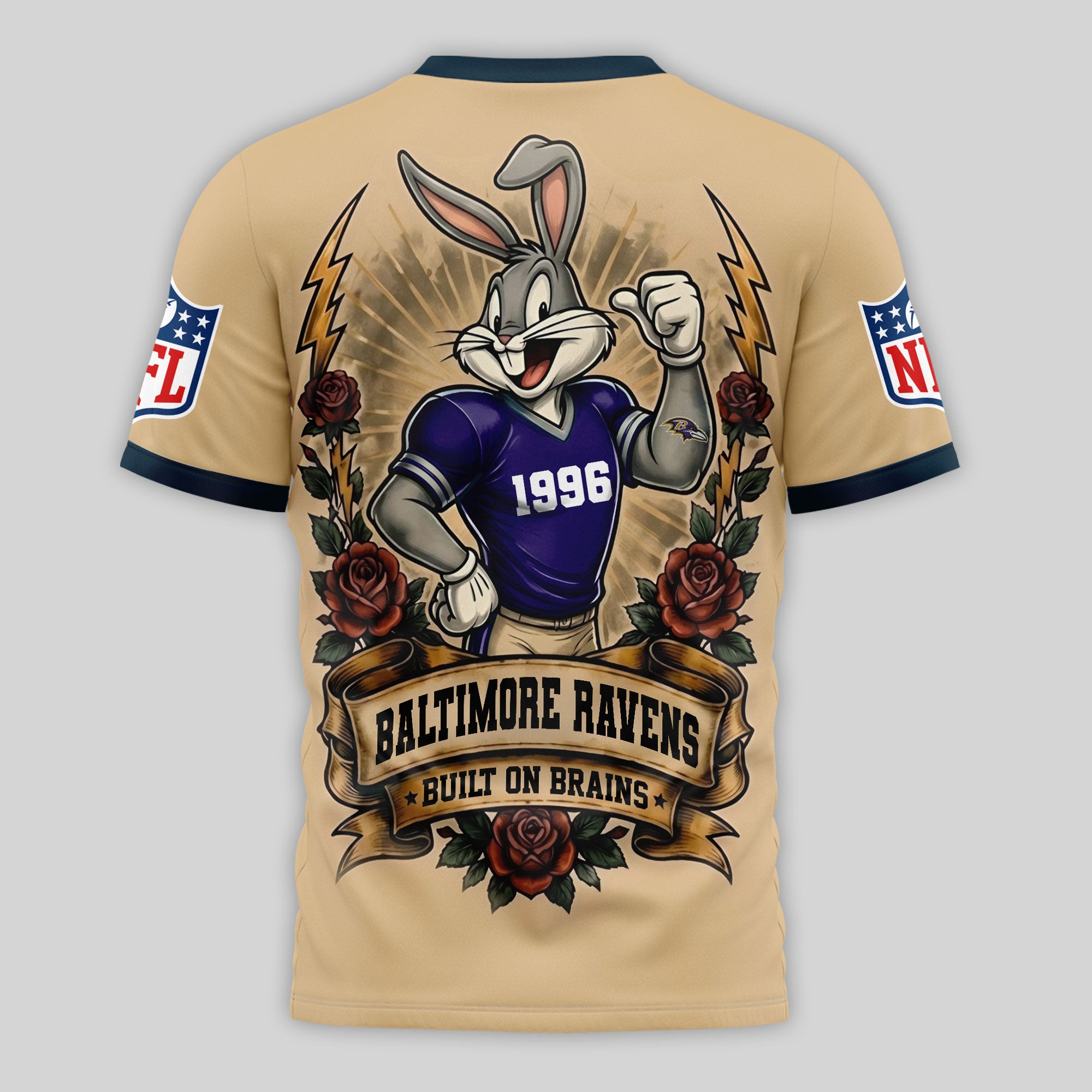 B.ravens | Premium  Old School Game Day 3d Shirt Nf1