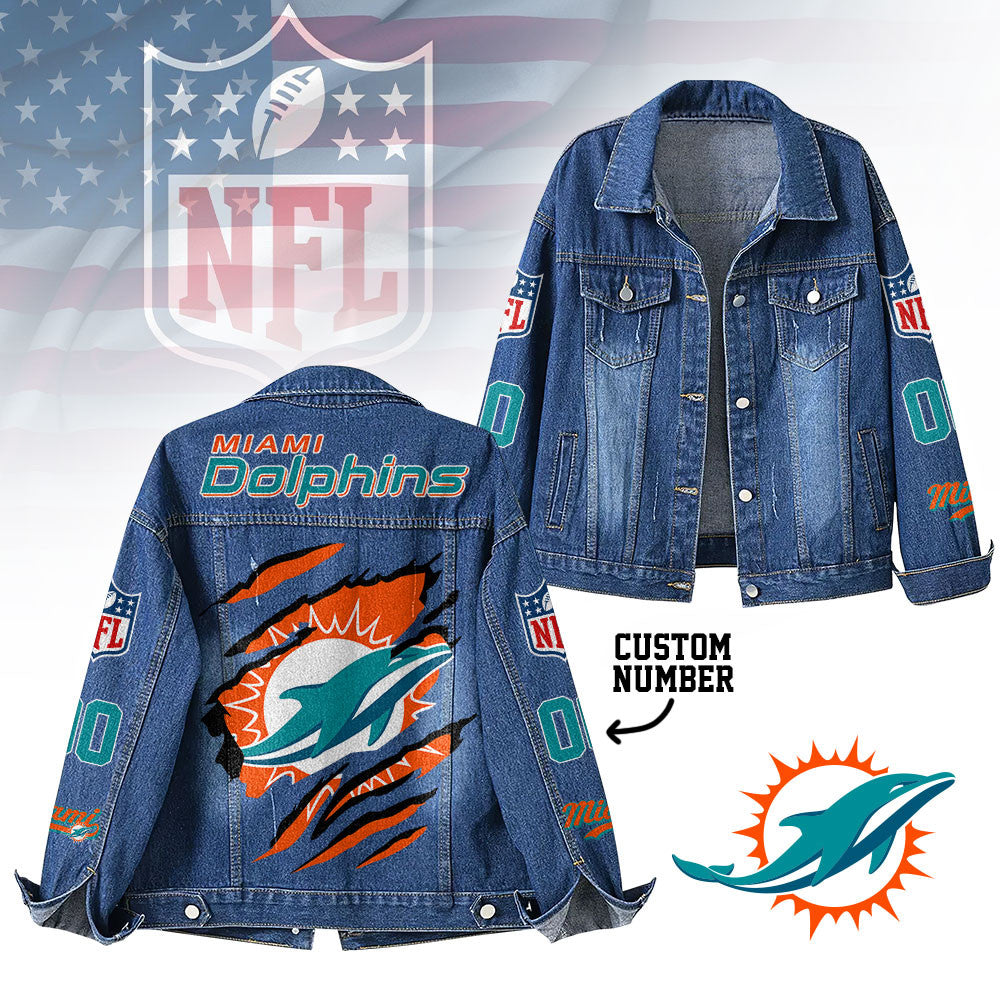 M.dolphins | Premium Iconic Streetwear Denim Jacket Nf1