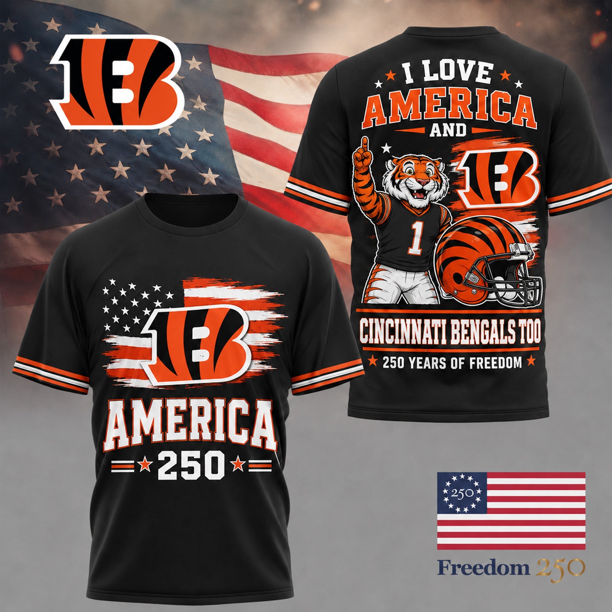 C.bengals | Premium .n.f.l. Freedom Spirit 3d Shirt Ny
