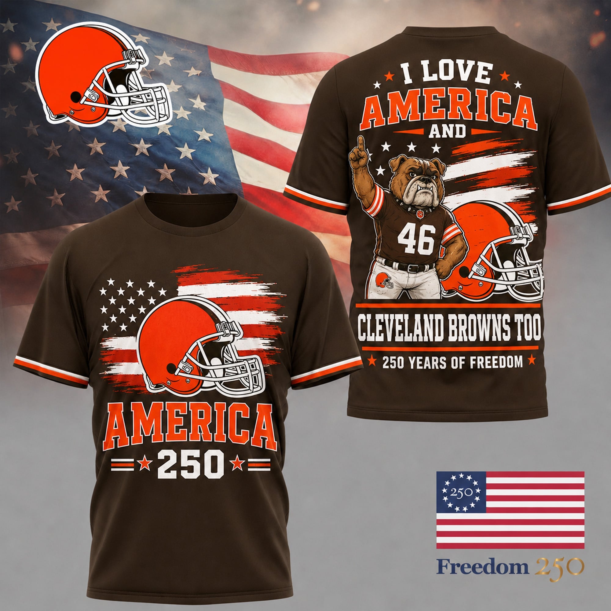 C.browns | Premium .n.f.l. Freedom Spirit 3d Shirt Ny