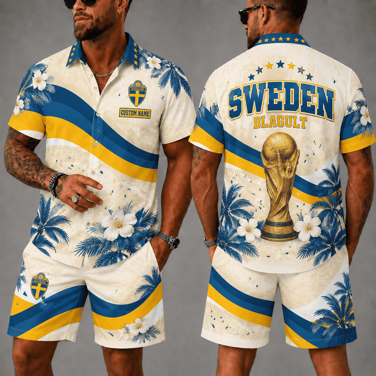 Sweden Wc 26 Hawaii Shorts Set