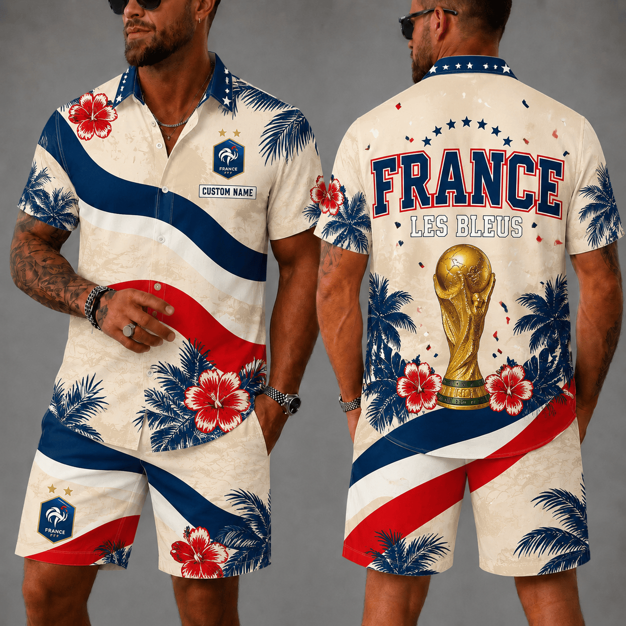 France Wc 26 Hawaii Shorts Set
