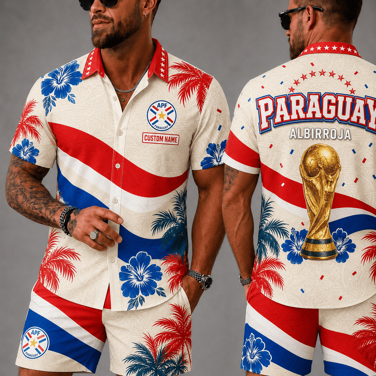 Paraguay Wc 26 Hawaii Shorts Set
