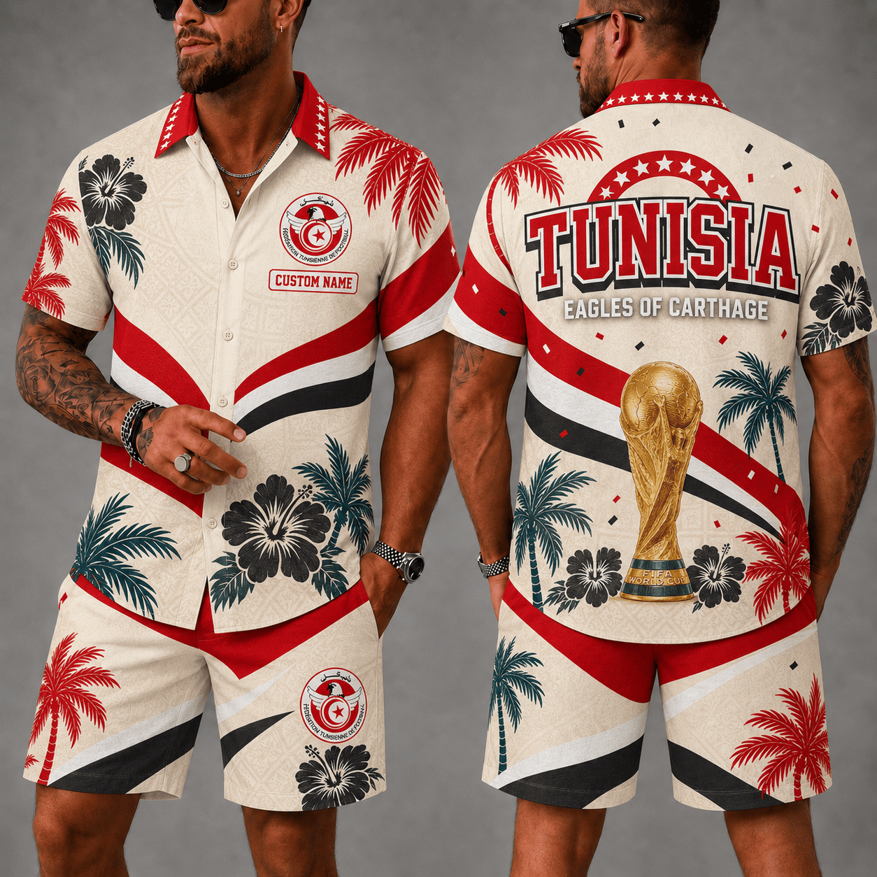 Tunisia Wc 26 Hawaii Shorts Set
