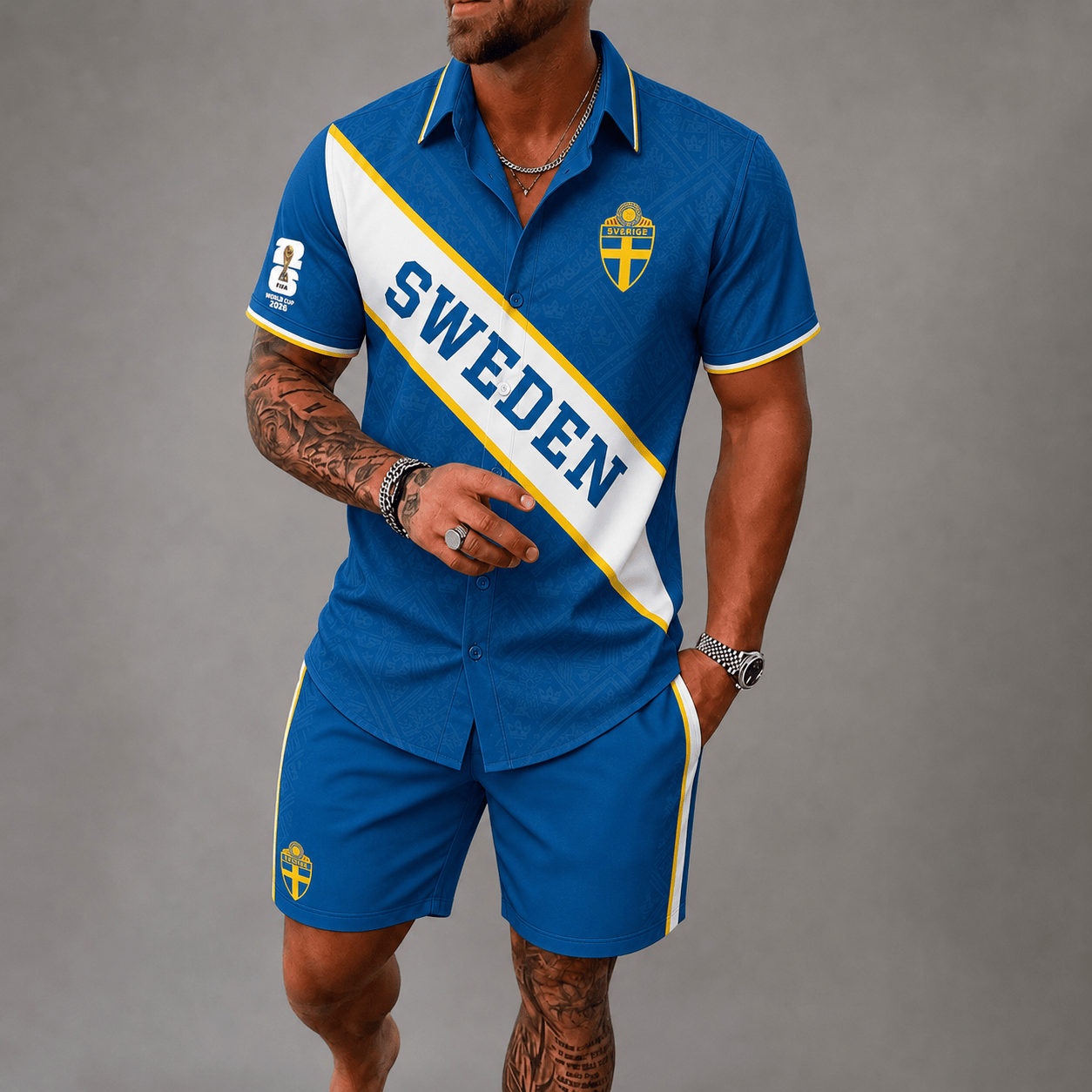 Sweden WC26 Hawaii Short Set Pvt023