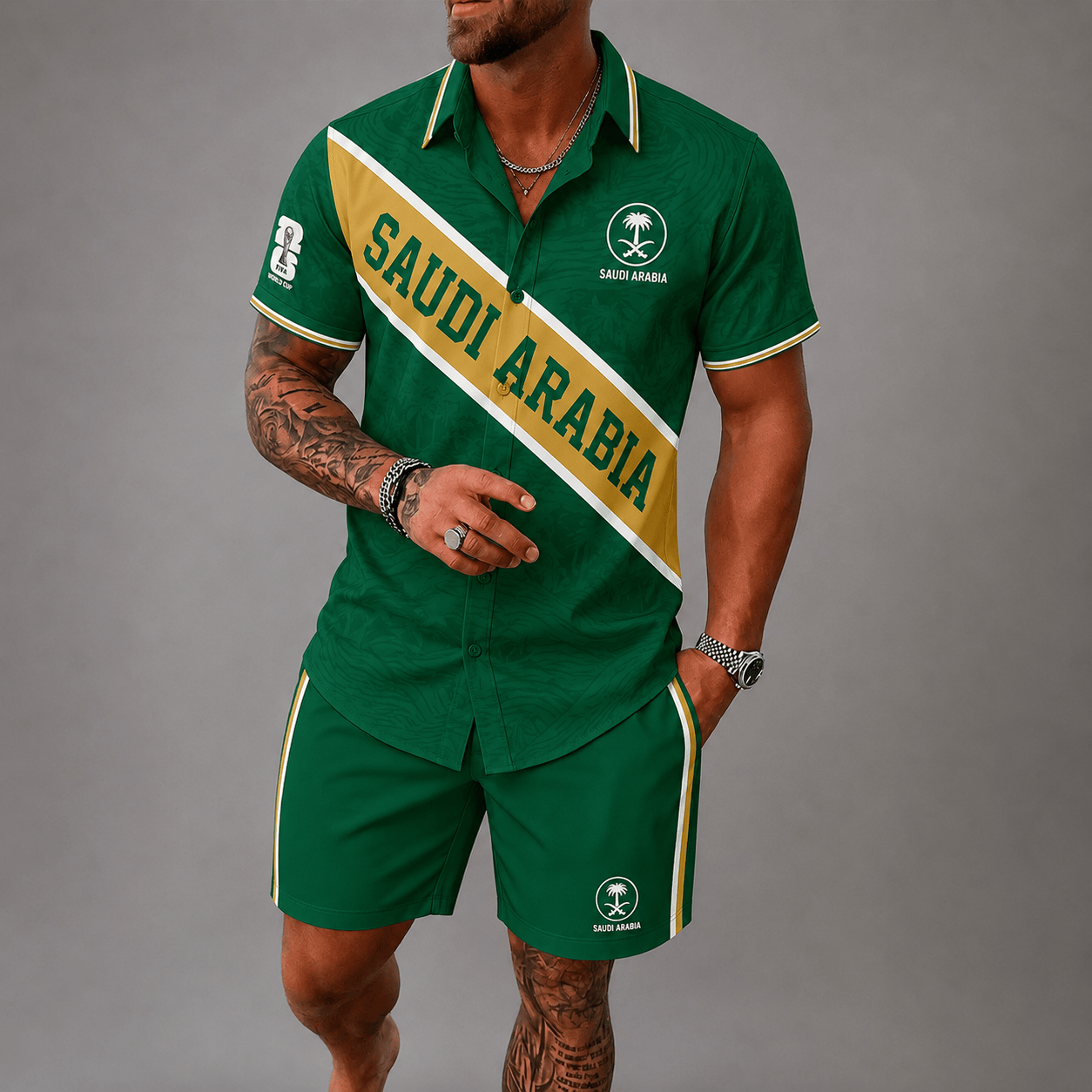 Saudi Arabia WC26 Hawaii Short Set Pvt023