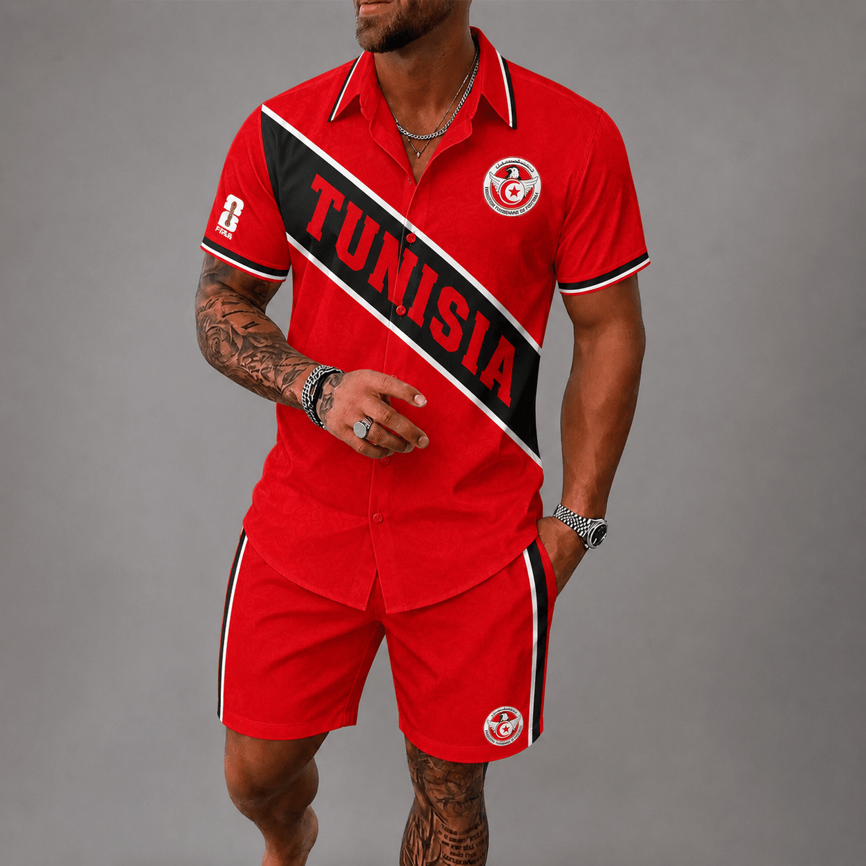 Tunisia WC26 Hawaii Short Set Pvt023