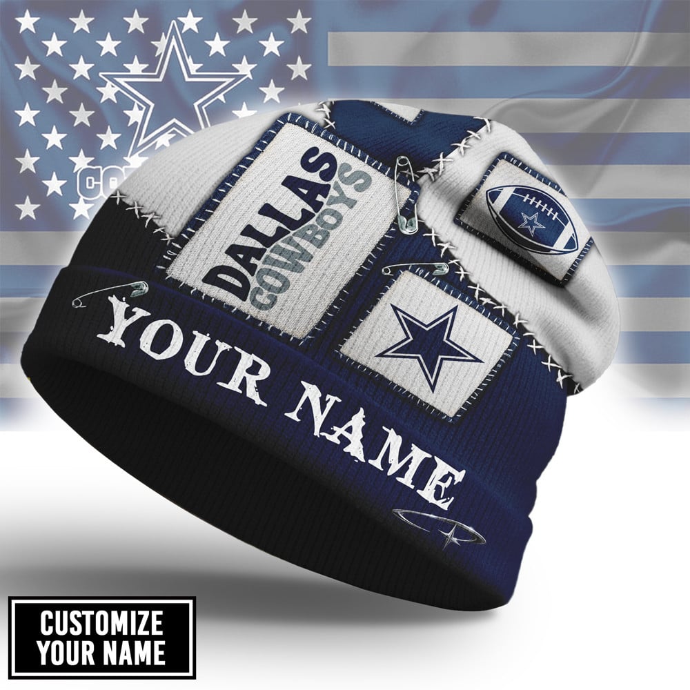 D.cowboys | Premium  Heritage Patch Beanie Hat Nf1
