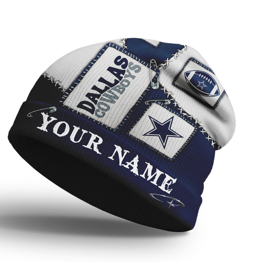 D.cowboys | Premium  Heritage Patch Beanie Hat Nf1