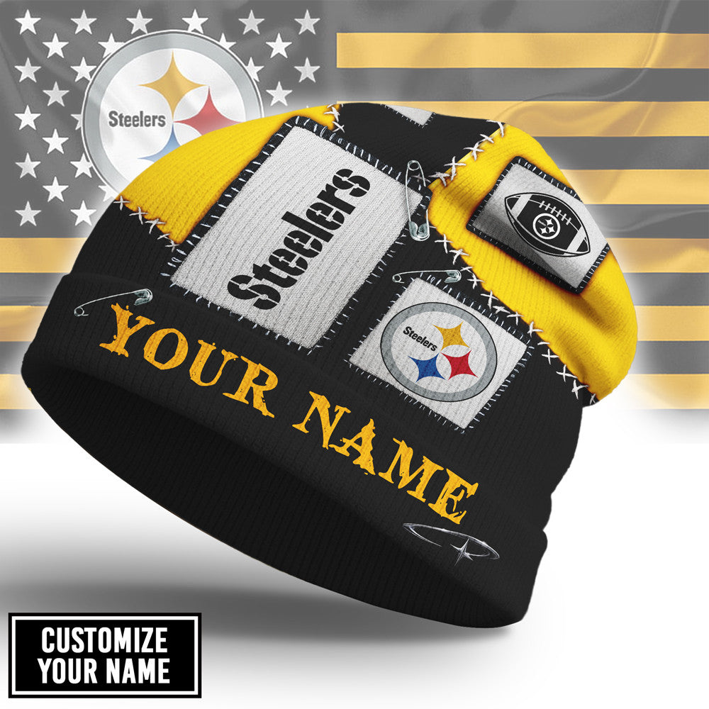 P.steelers | Premium  Heritage Patch Beanie Hat Nf1