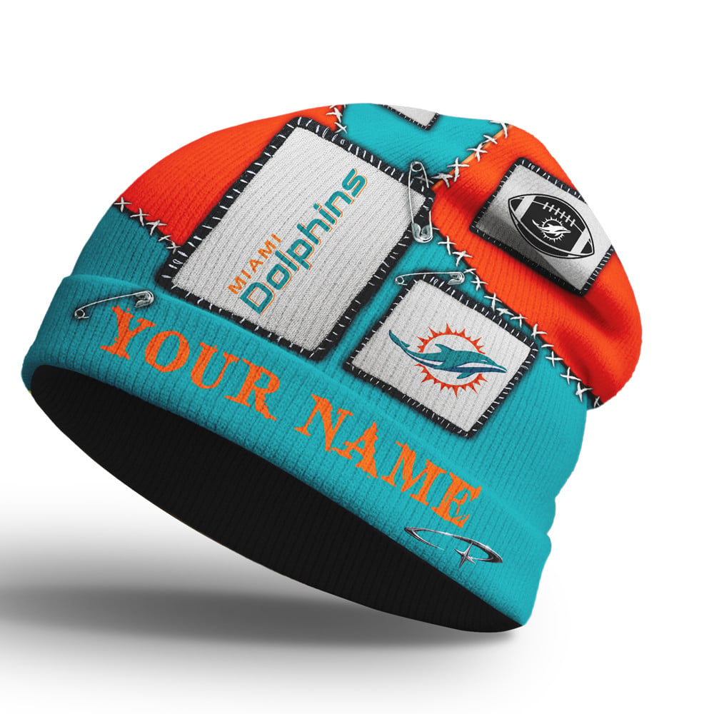 M.dolphins | Premium  Heritage Patch Beanie Hat Nf1