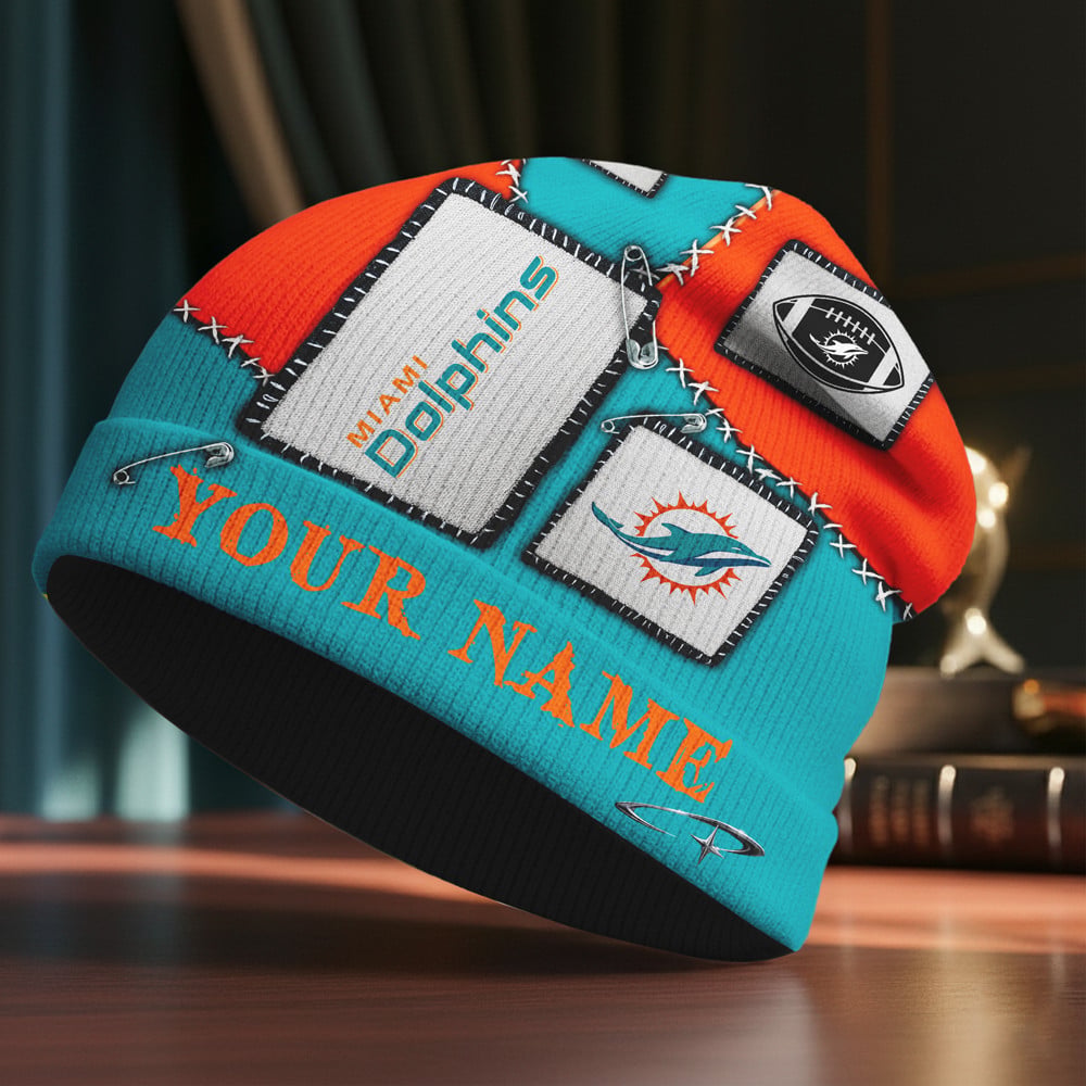 M.dolphins | Premium  Heritage Patch Beanie Hat Nf1