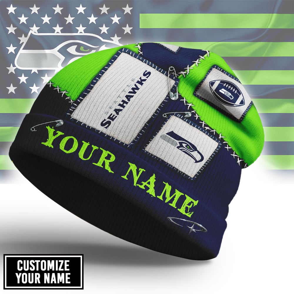 S.seahawks | Premium  Heritage Patch Beanie Hat Nf1