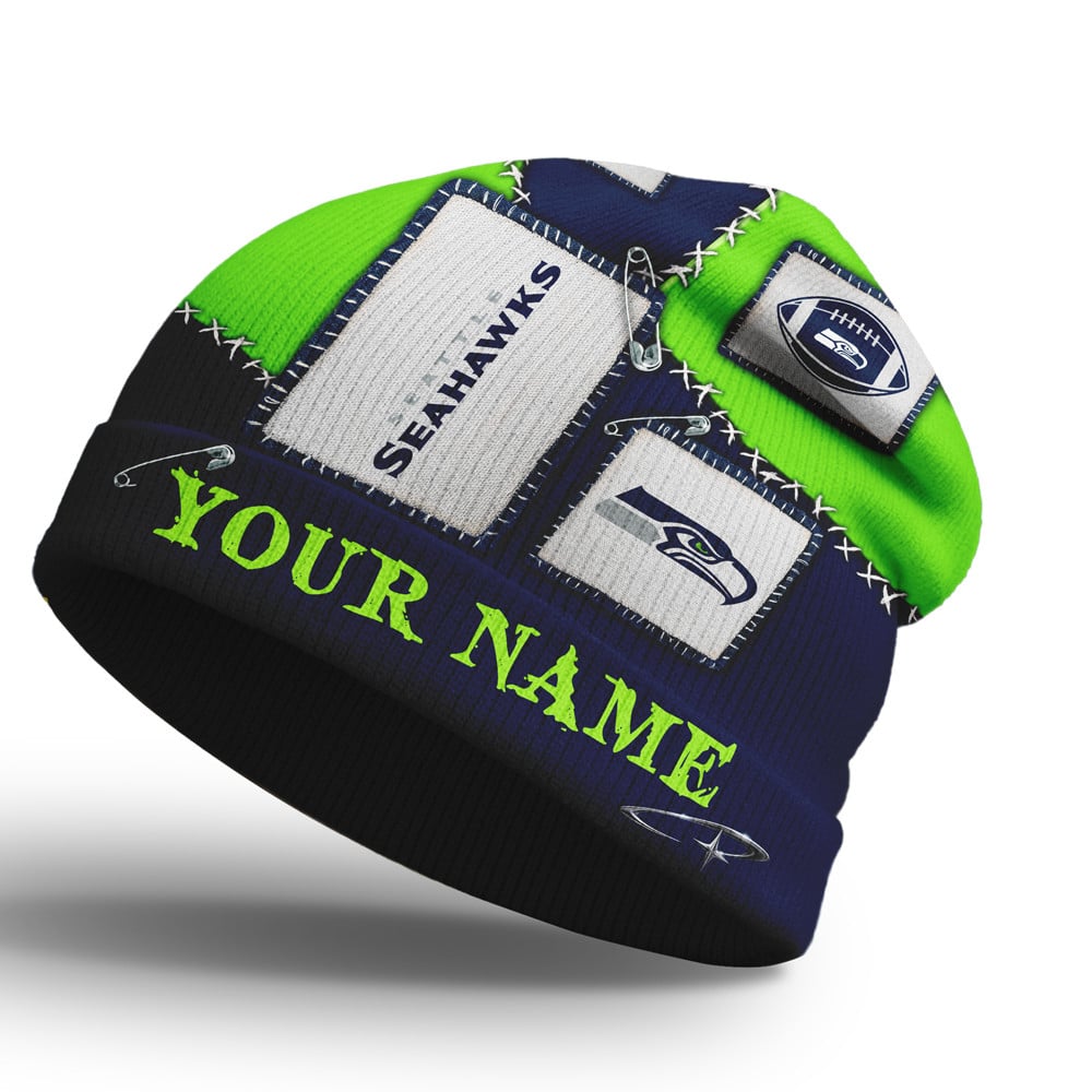 S.seahawks | Premium  Heritage Patch Beanie Hat Nf1