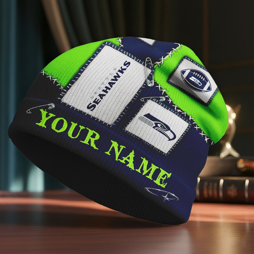 S.seahawks | Premium  Heritage Patch Beanie Hat Nf1