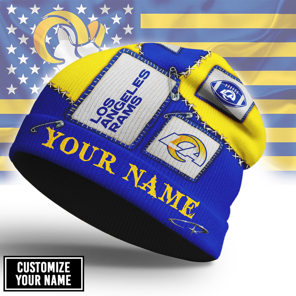 La.rams | Premium  Heritage Patch Beanie Hat Nf1