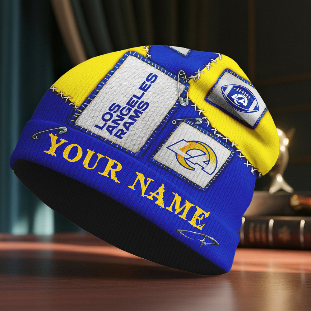 La.rams | Premium  Heritage Patch Beanie Hat Nf1