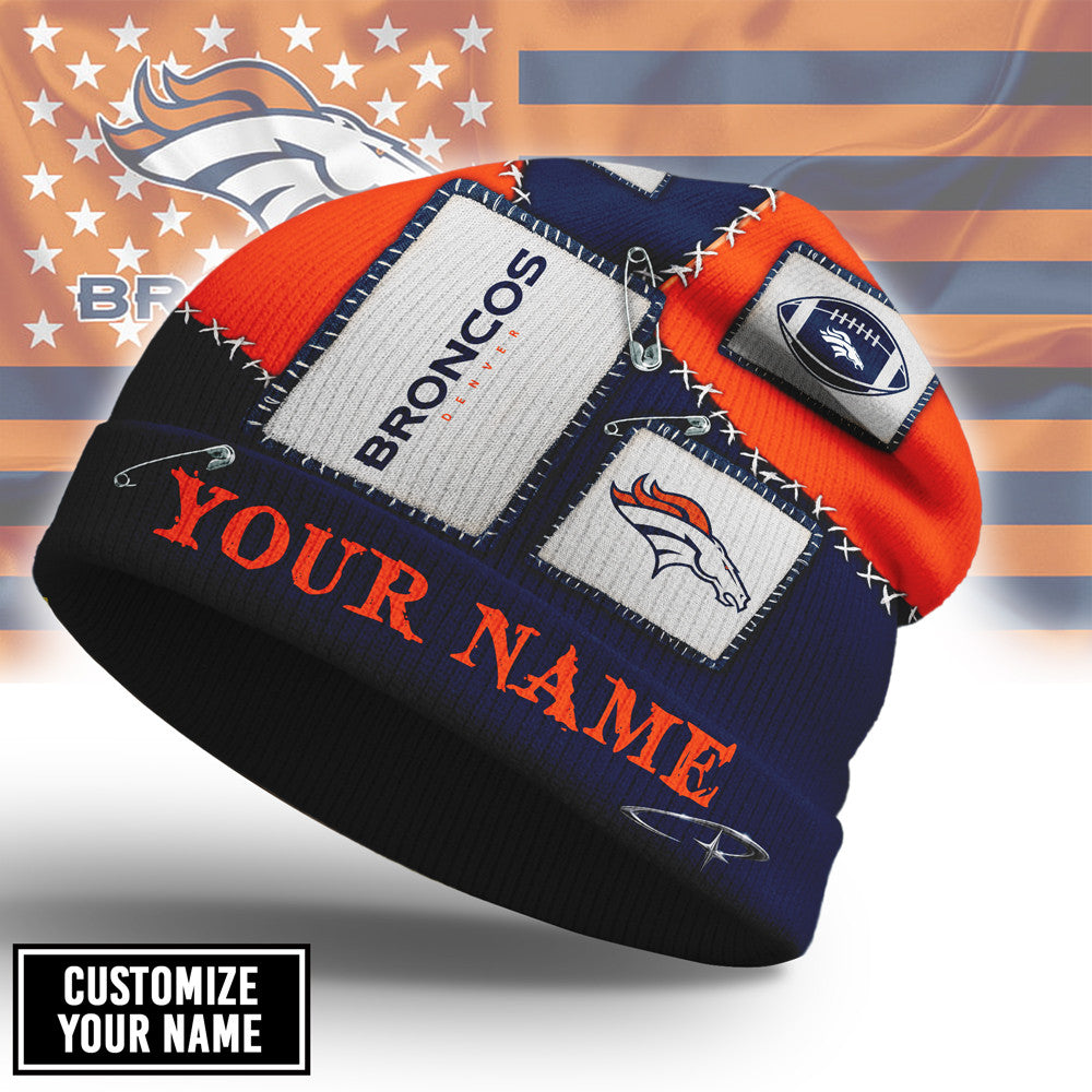 D.broncos | Premium  Heritage Patch Beanie Hat Nf1