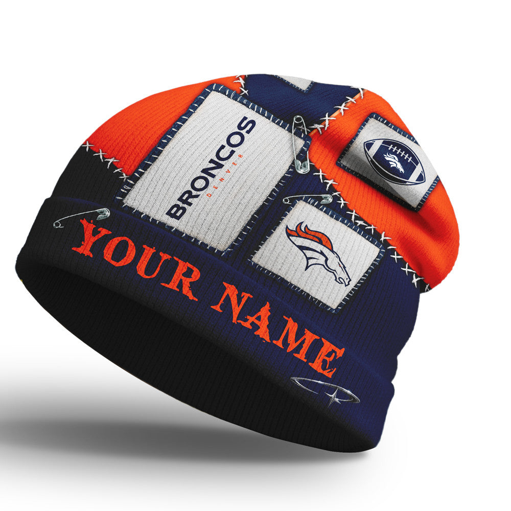 D.broncos | Premium  Heritage Patch Beanie Hat Nf1