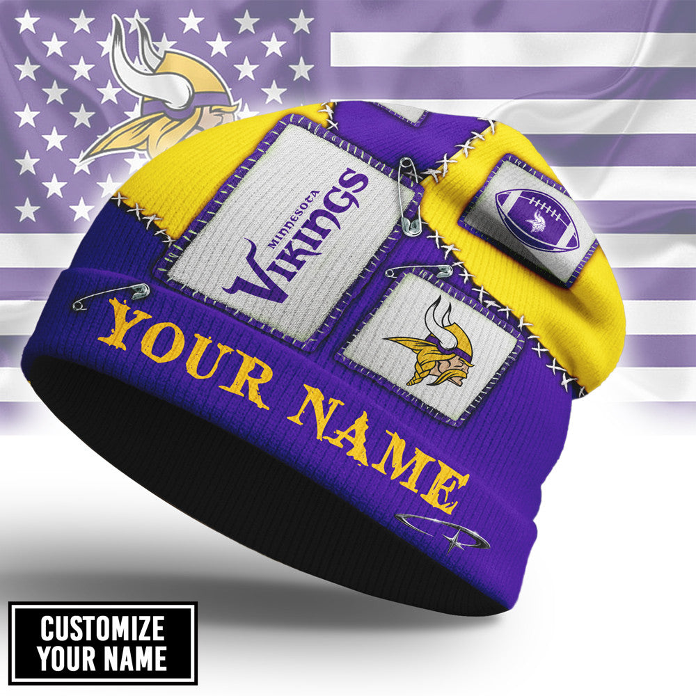 M.vikings | Premium  Heritage Patch Beanie Hat Nf1