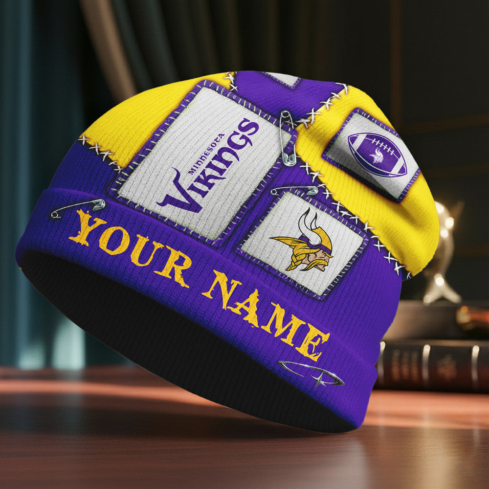 M.vikings | Premium  Heritage Patch Beanie Hat Nf1