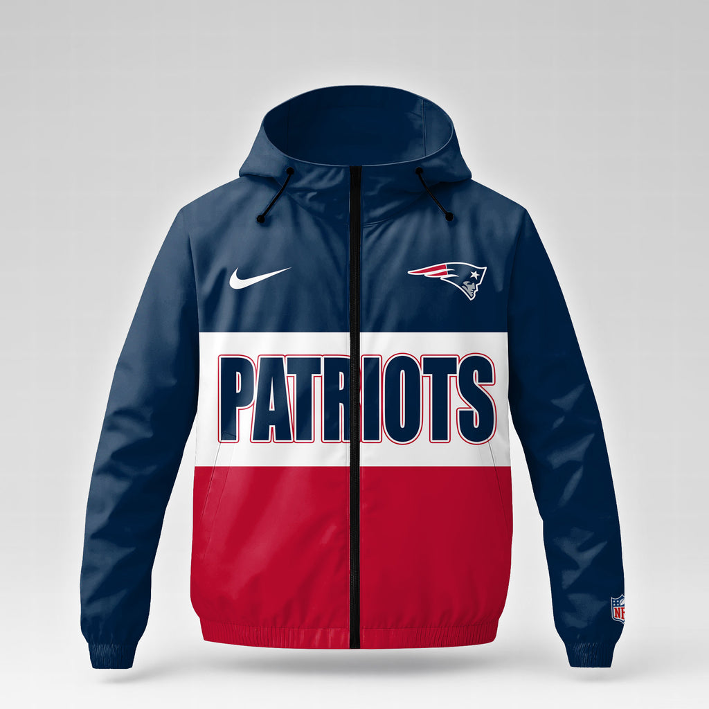 Ne.patriots | Premium  Strength Through Christ Windbreaker Jacket Nf1