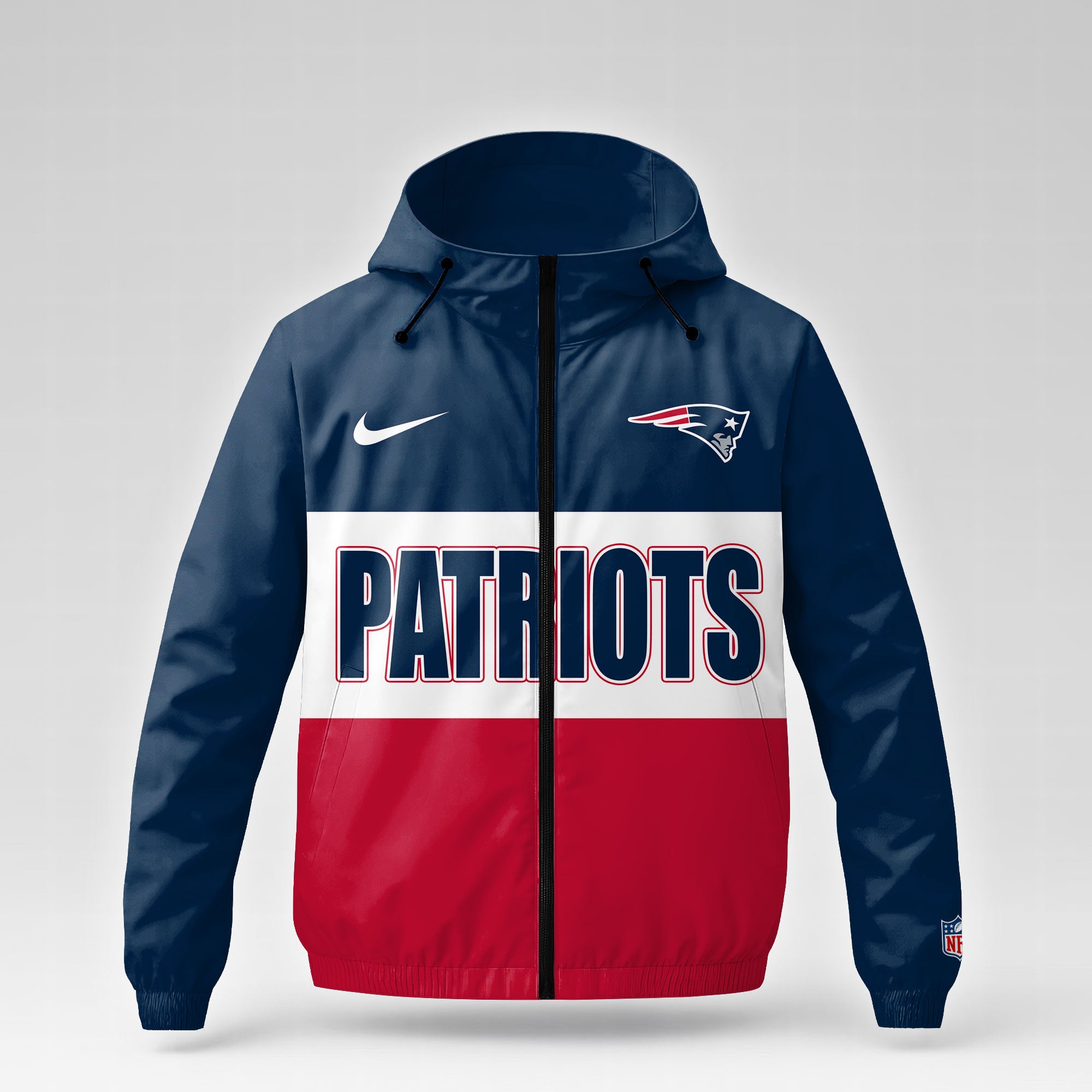 Ne.patriots | Premium  Strength Through Christ Windbreaker Jacket Nf1