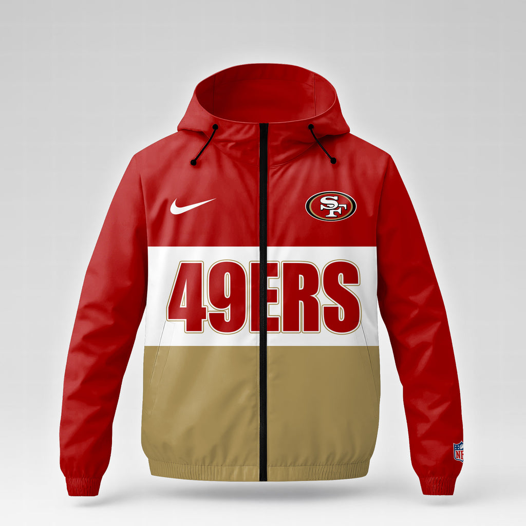 Sf.49ers | Premium  Strength Through Christ Windbreaker Jacket Nf1