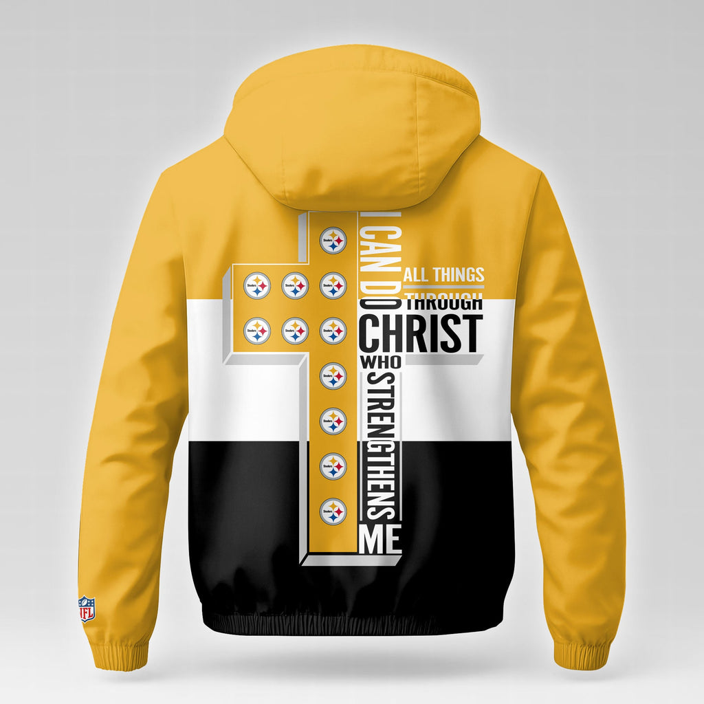 P.steelers | Premium  Strength Through Christ Windbreaker Jacket Nf1