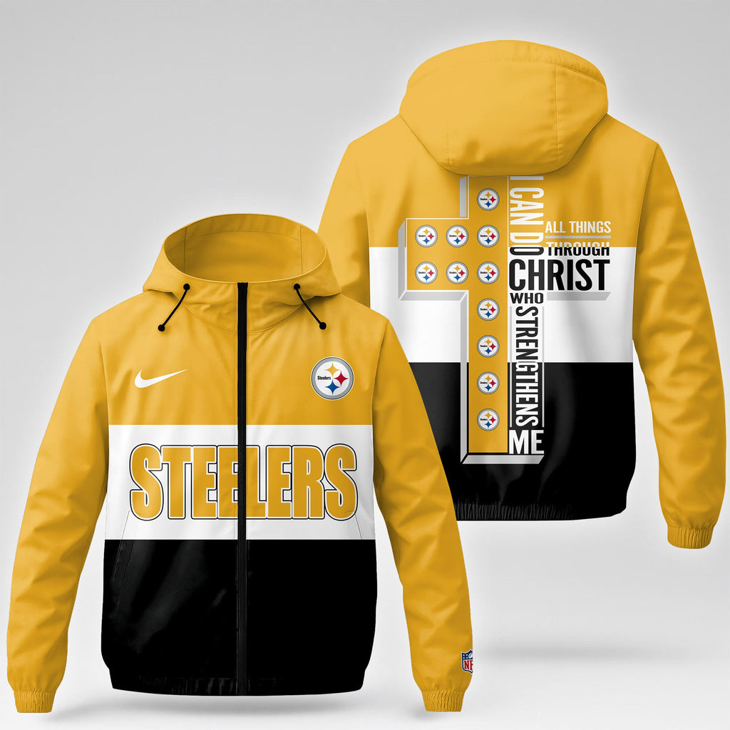 P.steelers | Premium  Strength Through Christ Windbreaker Jacket Nf1