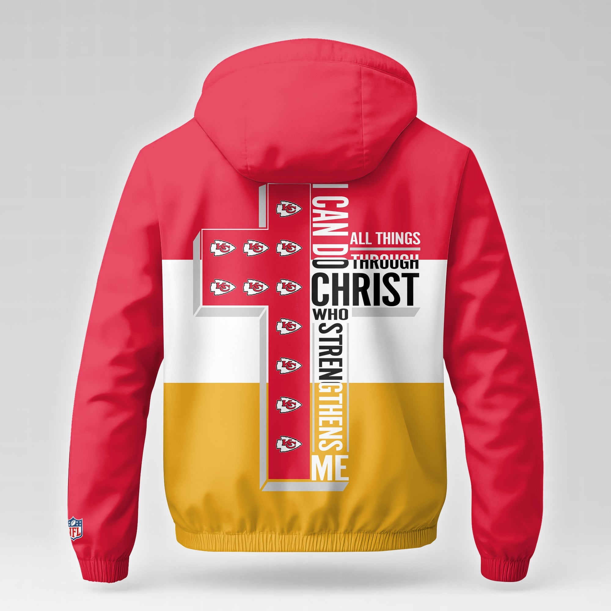 Kc.chiefs | Premium  Strength Through Christ Windbreaker Jacket Nf1