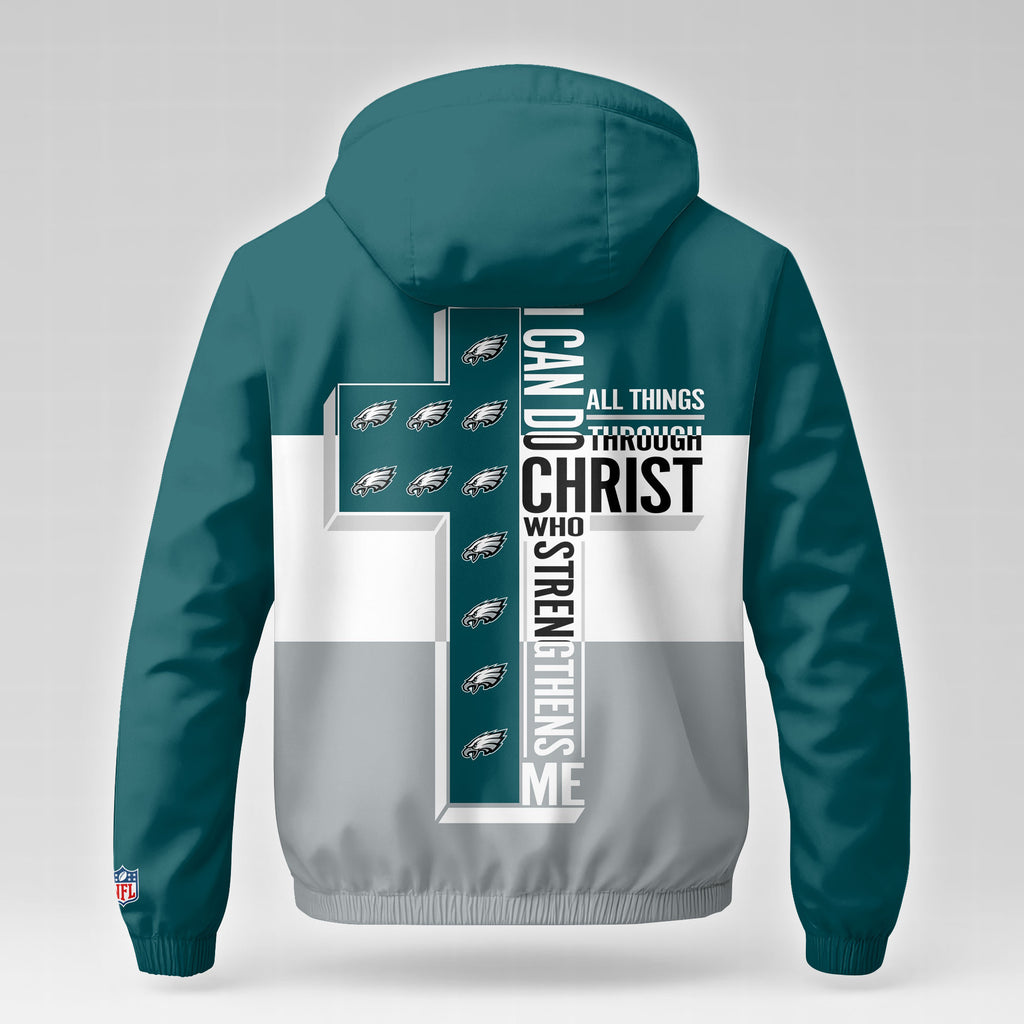 P.eagles | Premium  Strength Through Christ Windbreaker Jacket Nf1