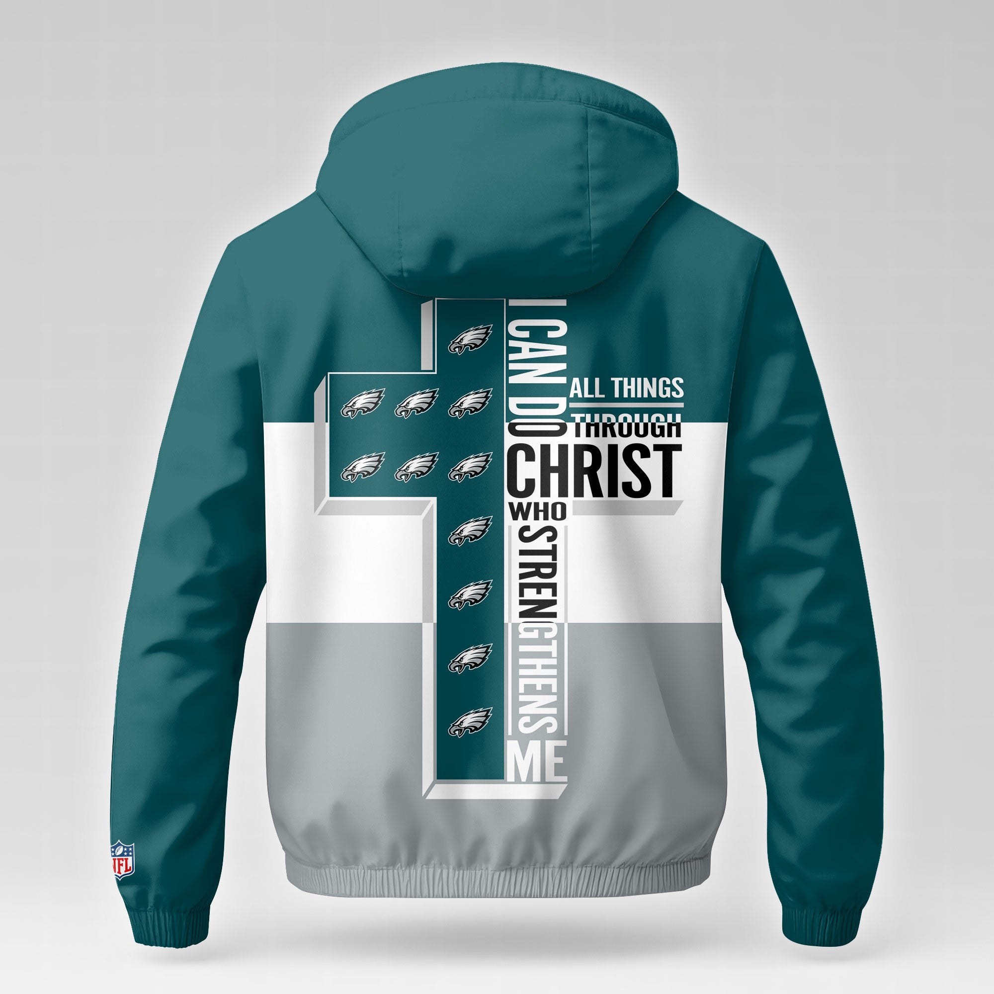P.eagles | Premium  Strength Through Christ Windbreaker Jacket Nf1