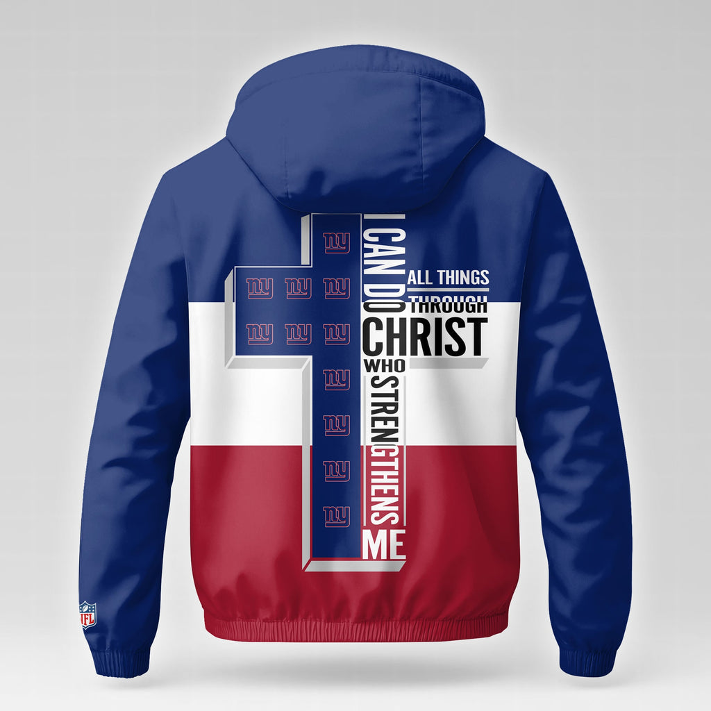 Ny.giants | Premium  Strength Through Christ Windbreaker Jacket Nf1