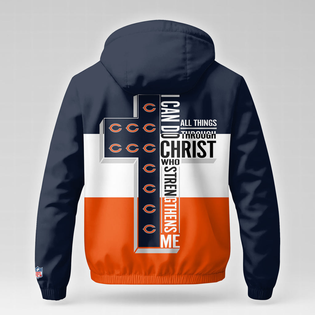 C.bears | Premium  Strength Through Christ Windbreaker Jacket Nf1