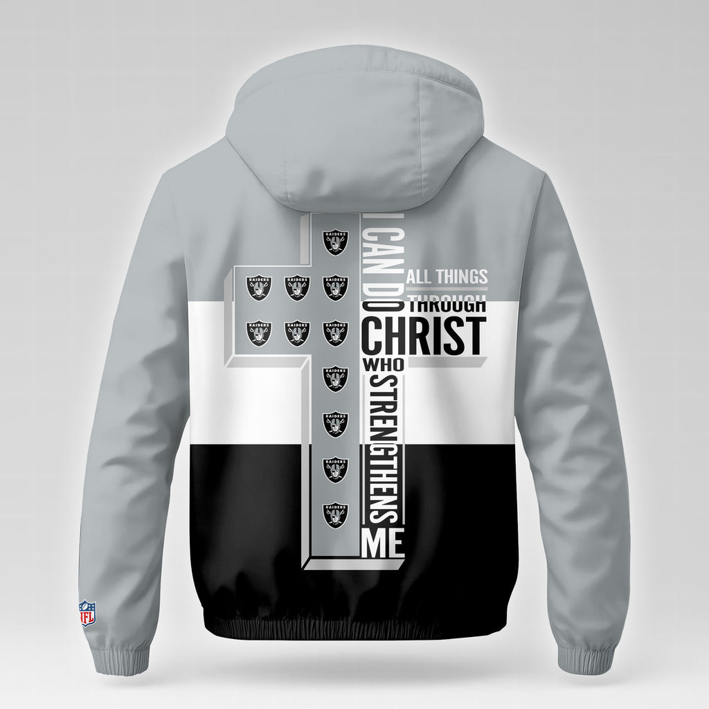Lv.raiders | Premium  Strength Through Christ Windbreaker Jacket Nf1