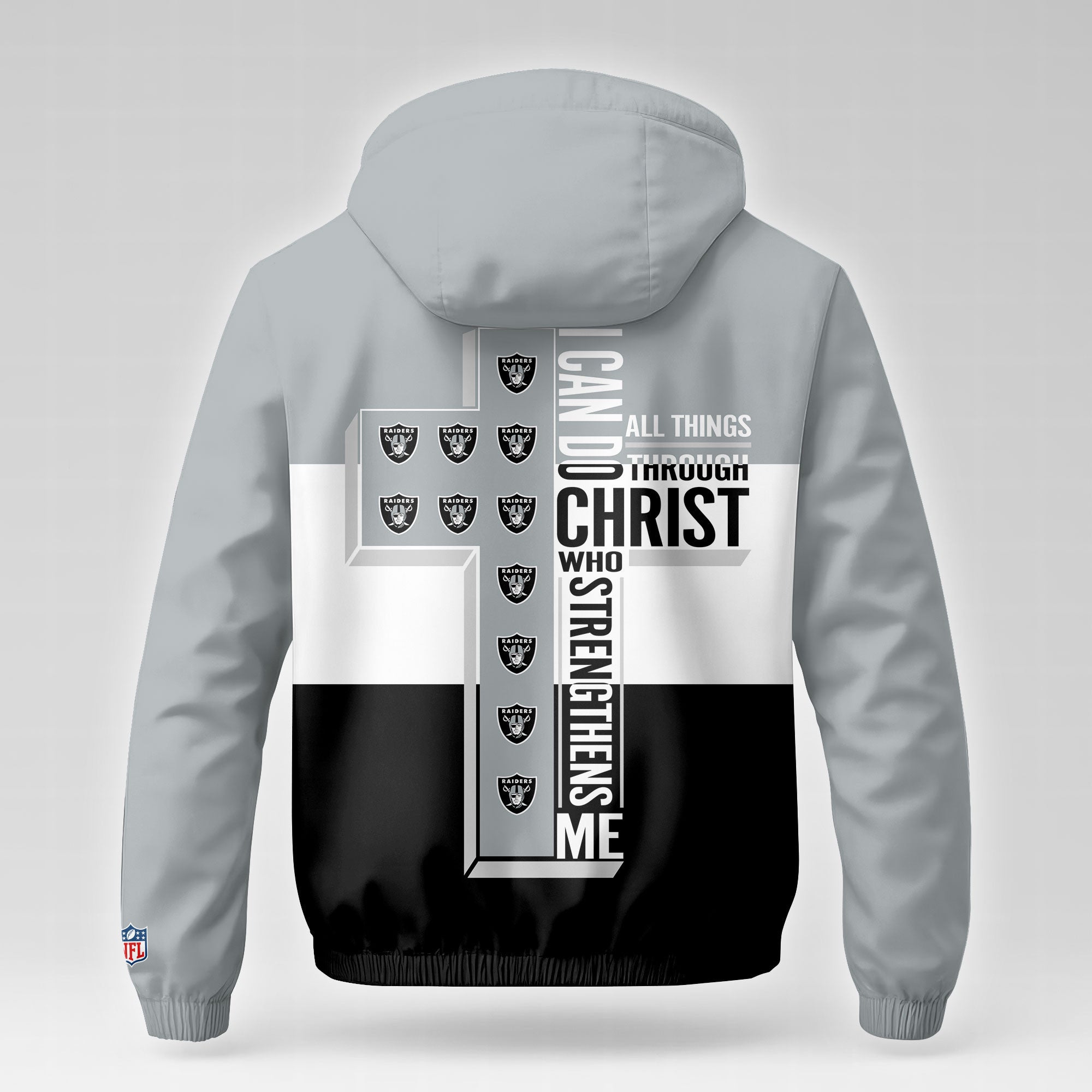 Lv.raiders | Premium  Strength Through Christ Windbreaker Jacket Nf1