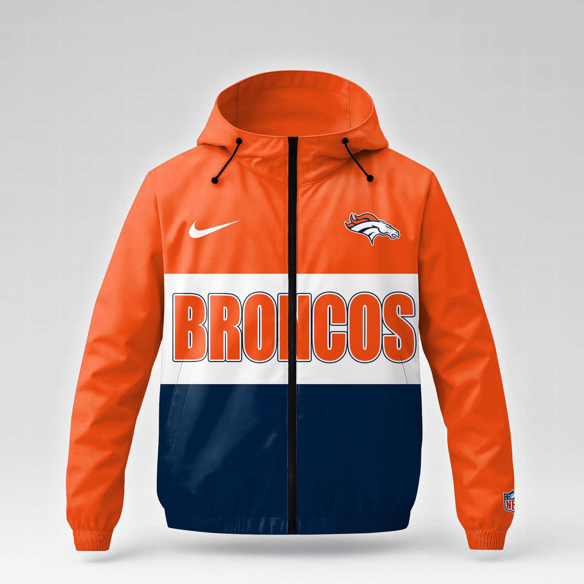 D.broncos | Premium  Strength Through Christ Windbreaker Jacket Nf1