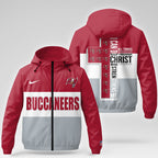 Tb.buccaneers | Premium  Strength Through Christ Windbreaker Jacket Nf1